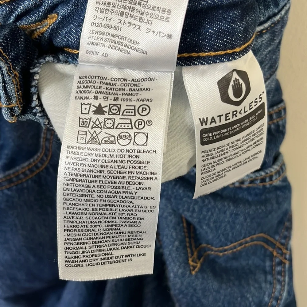 Levi's Original Skinny Medium Wash 100% Cotton Overalls Size Large - Picture 12 of 12